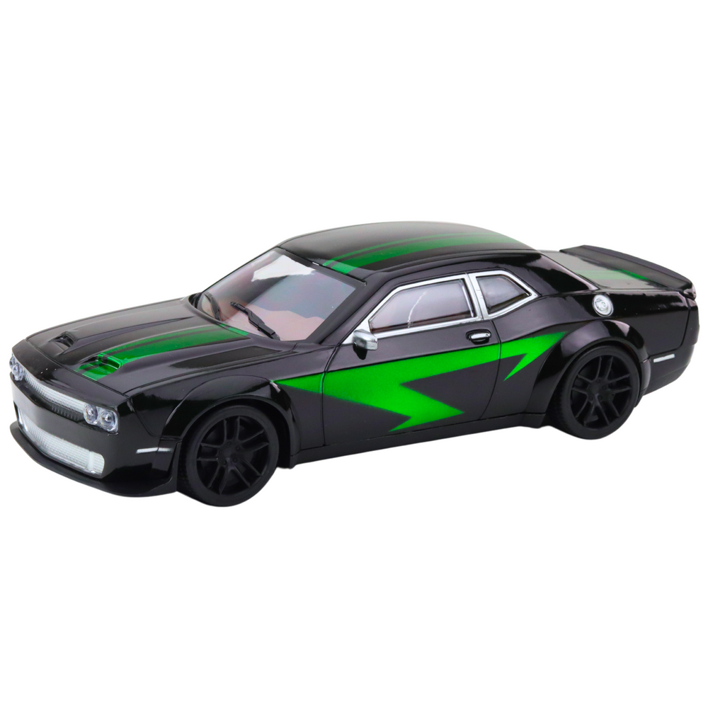 Carro Desportivo Preto Verde Brilhante