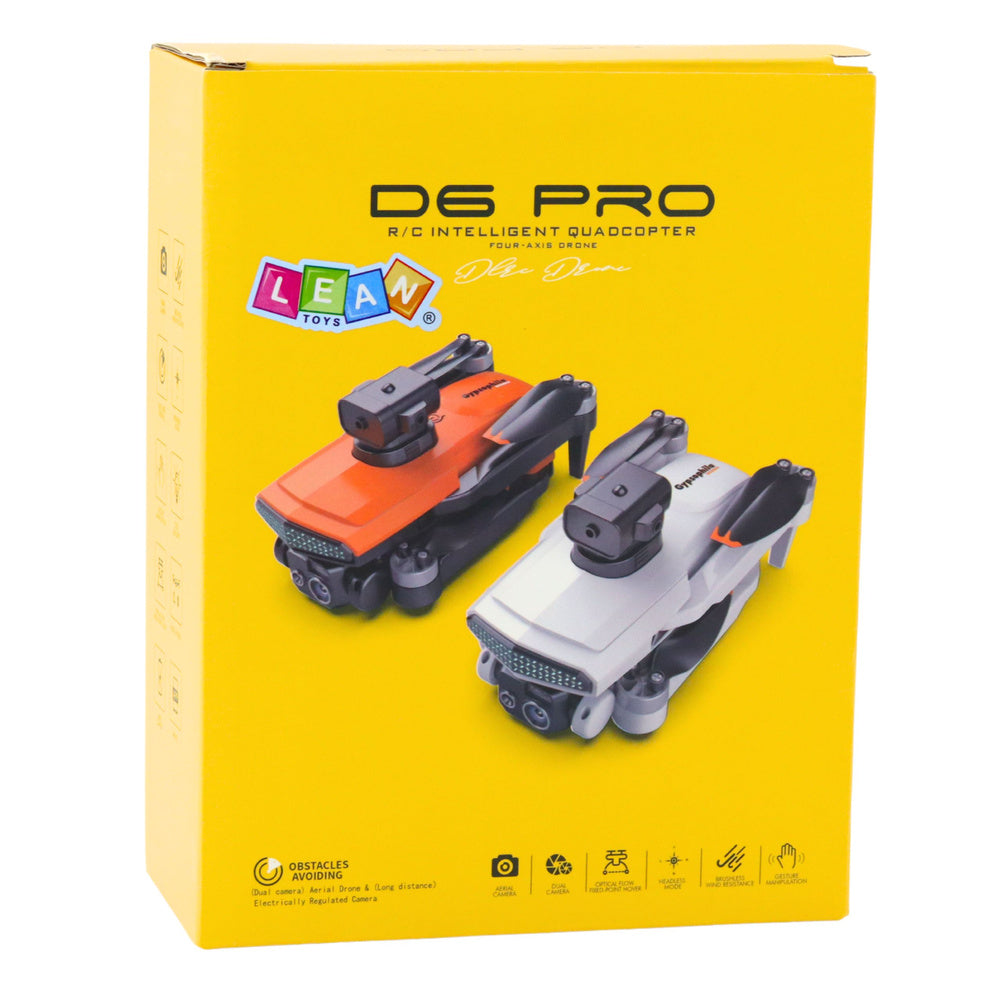Drone D6 PRO Dual HD Câmara LED Laranja