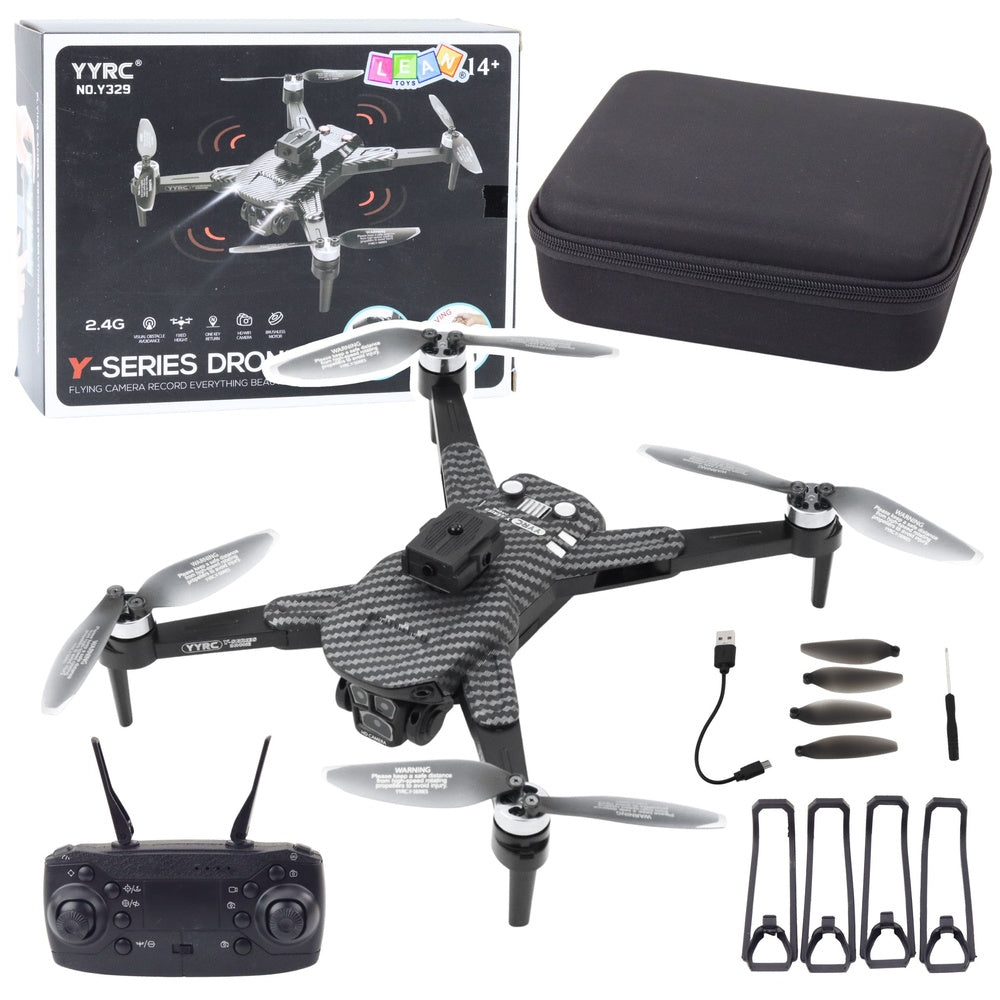 Drone Y329 HD Câmara WiFi LED App Preto Carbono