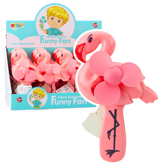 Leque de Mão Mecânico Flamingo Rosa (1 unidade)