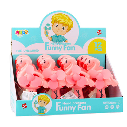 Leque de Mão Mecânico Flamingo Rosa (1 unidade)