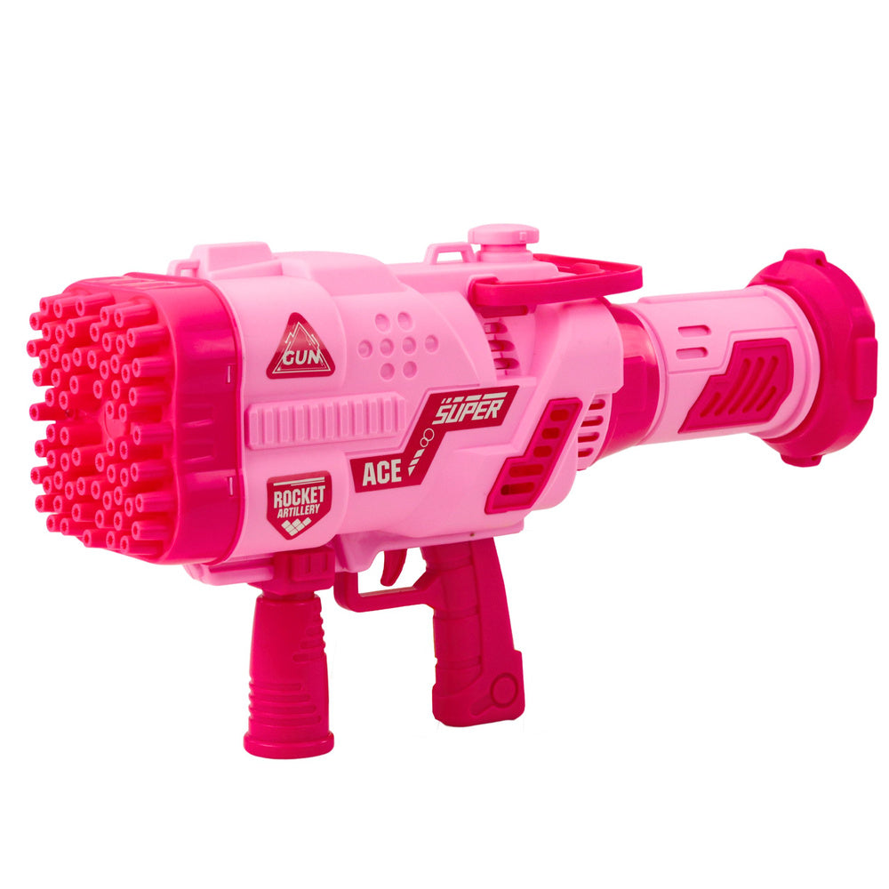 Pistola de Bolhas Elétrica 64 Furos Rosa