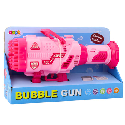 Pistola de Bolhas Elétrica 64 Furos Rosa