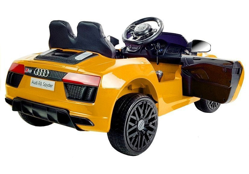 Carro elétrico infantil Audi R8 Spyder amarelo