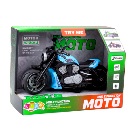 Mota a Pilhas com Luzes e Sons Azul