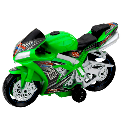 Mota de Corrida com Luzes e Sons Verde
