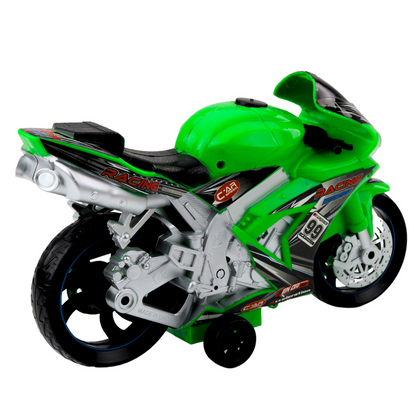 Mota de Corrida com Luzes e Sons Verde