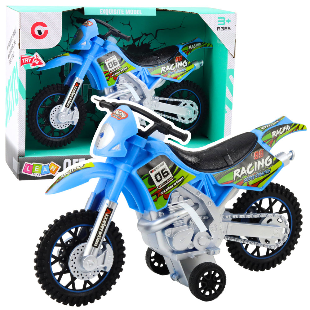 Moto Cross Off-Road com Luzes e Sons Azul