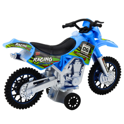 Moto Cross Off-Road com Luzes e Sons Azul