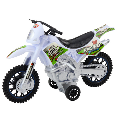 Moto Cross Off-Road com Luzes e Sons Branco