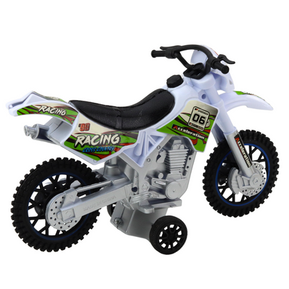 Moto Cross Off-Road com Luzes e Sons Branco