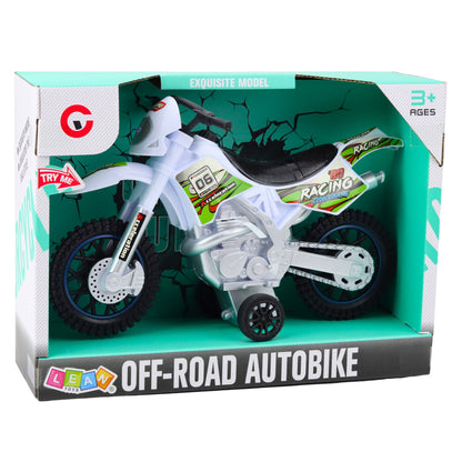 Moto Cross Off-Road com Luzes e Sons Branco