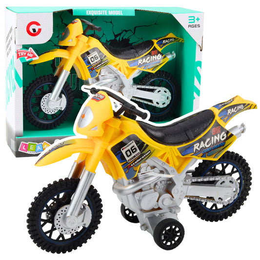 Moto Cross Off-Road com Luzes e Sons Amarelo