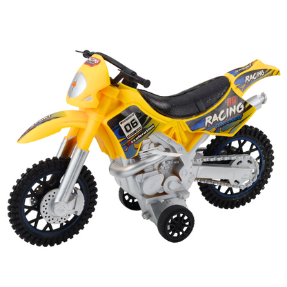 Moto Cross Off-Road com Luzes e Sons Amarelo
