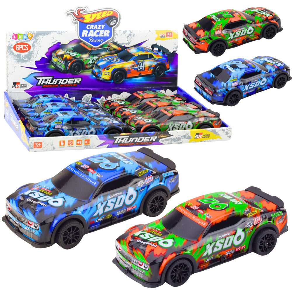 Carro de Corrida XS06 Laranja Azul (1 unidade, sortido)