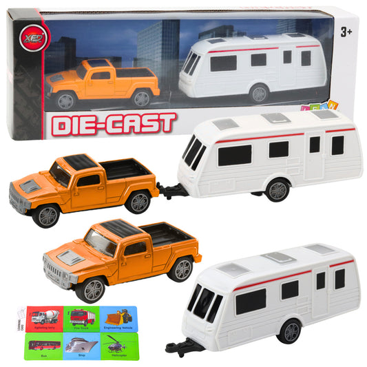 Conjunto Carro com Caravana Laranja