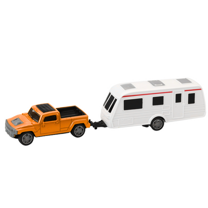 Conjunto Carro com Caravana Laranja