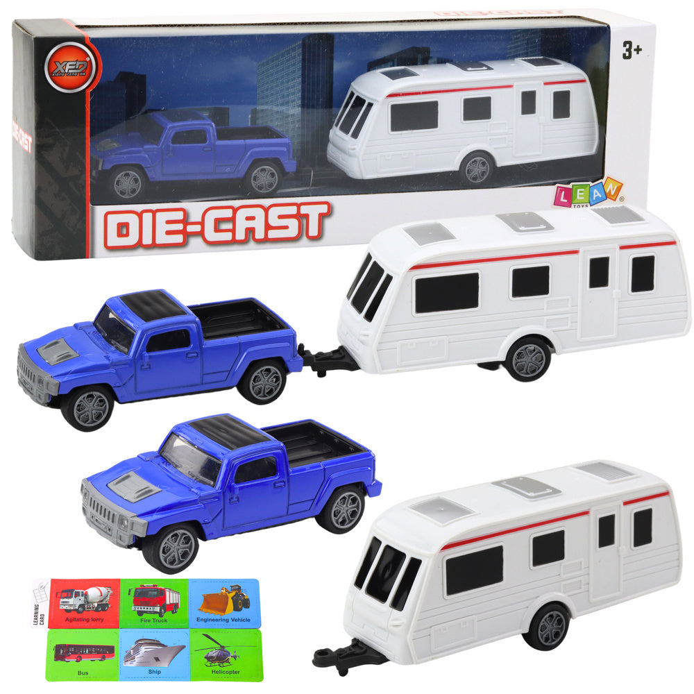 Conjunto Carro com Caravana Azul