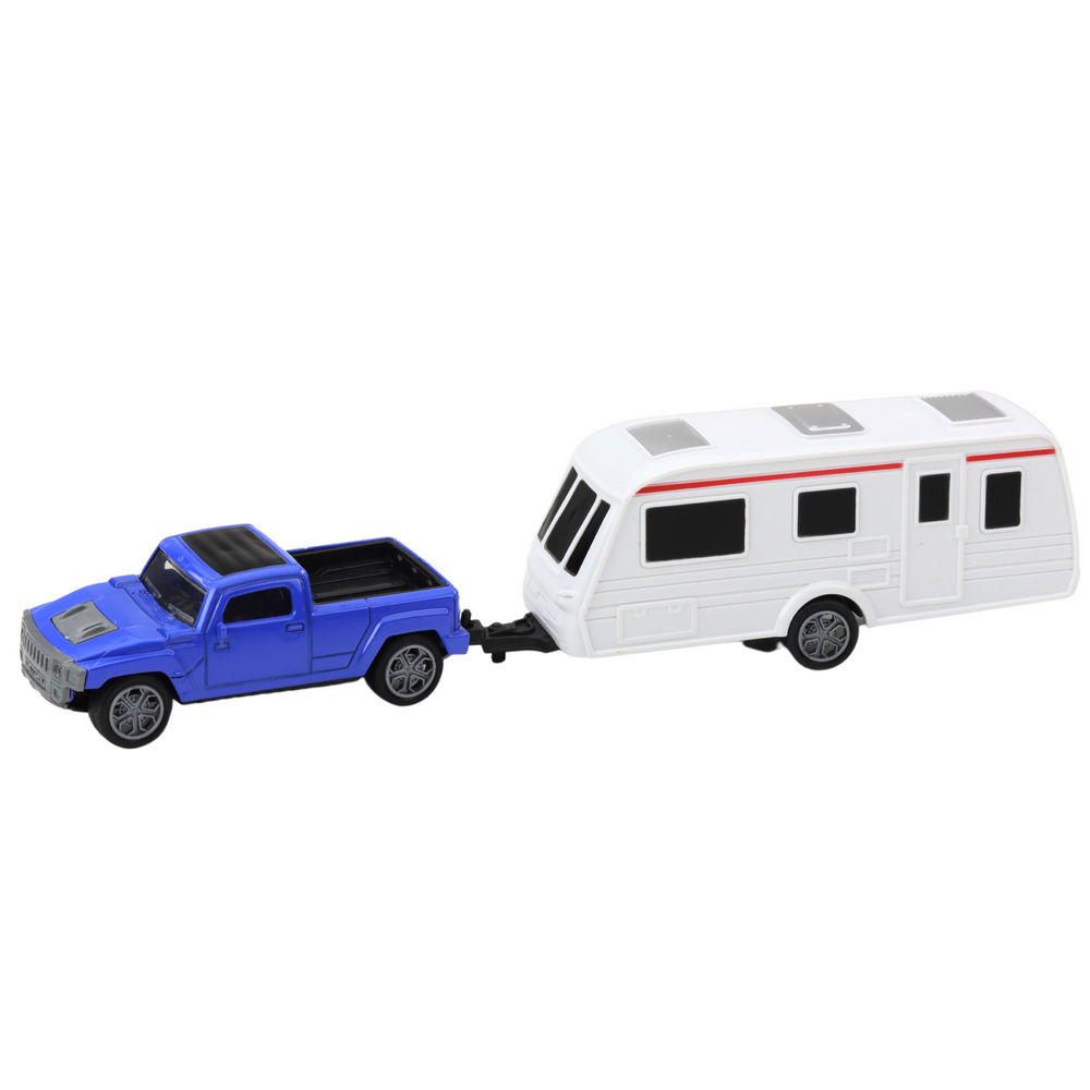 Conjunto Carro com Caravana Azul