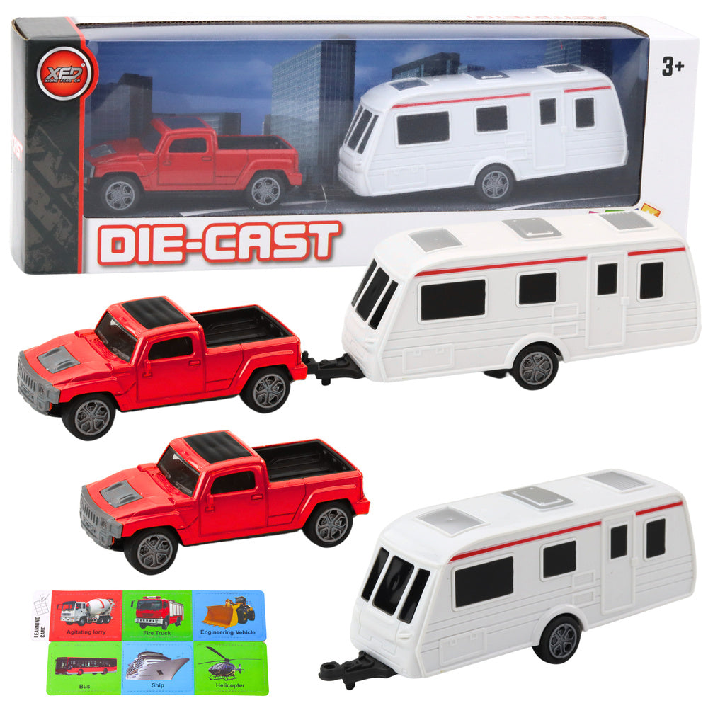 Conjunto Carro com Caravana Vermelho