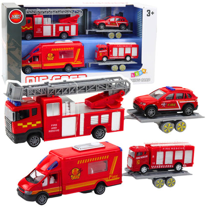 Conjunto Carros de Bombeiros Vermelho