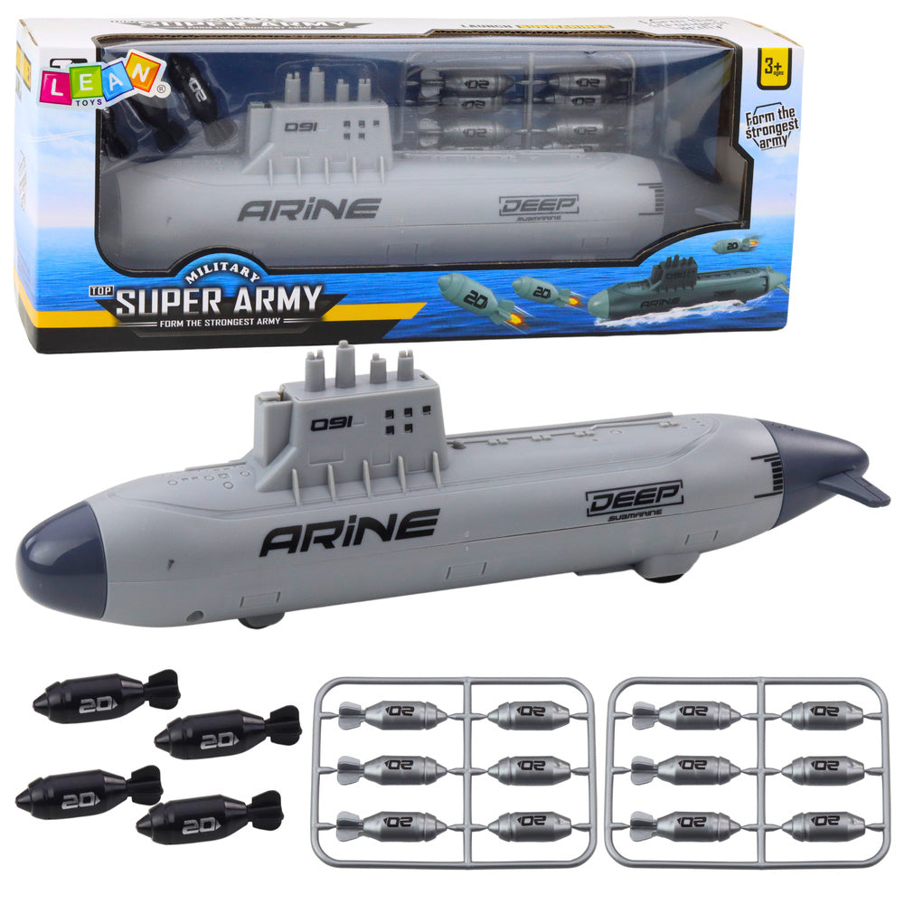 Submarino com Torpedo Cinzento 28cm