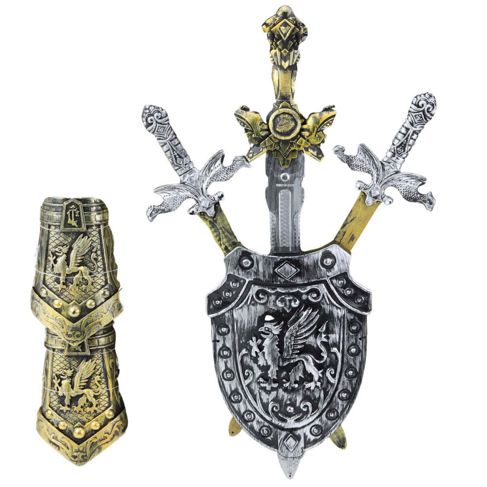 Cavaleiro 3 Espadas Escudo e Proteções