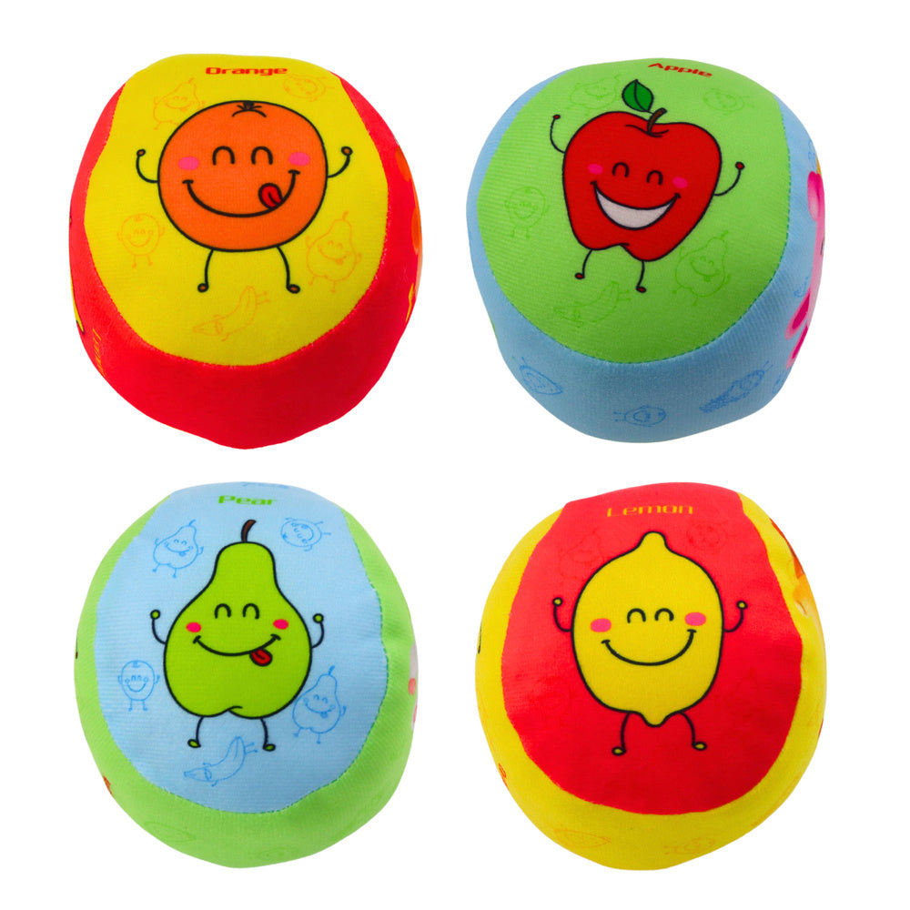 Conjunto 4 Bolas Macias Frutas Coloridas