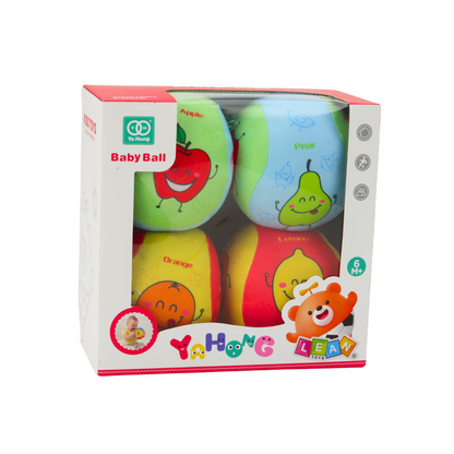 Conjunto 4 Bolas Macias Frutas Coloridas