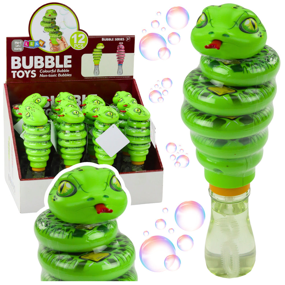Brinquedo Bolhas de Sabão Cobra Rotativa 2 em 1 Verde (1 unidade, sortido)