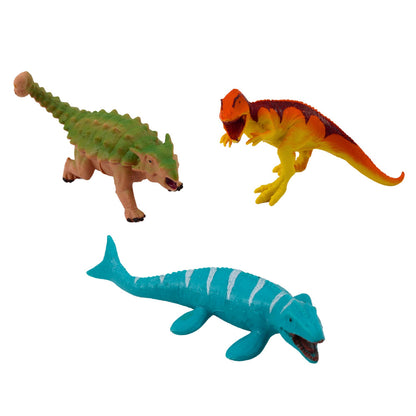 Dinossauros Vulcão e Árvore 6 Peças