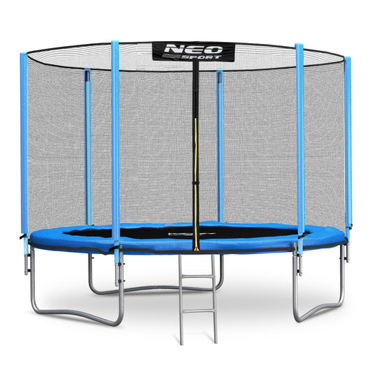Trampolim com rede exterior e escada 244 cm azul até 80 kg