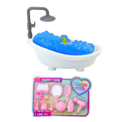 Mini Boneca Ankiki com Banheira e Acessórios