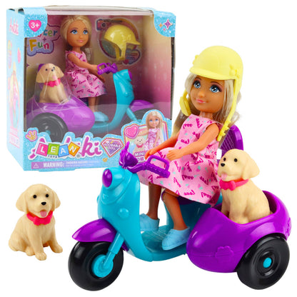Mini Boneca Ankiki em Trotinete com Cão