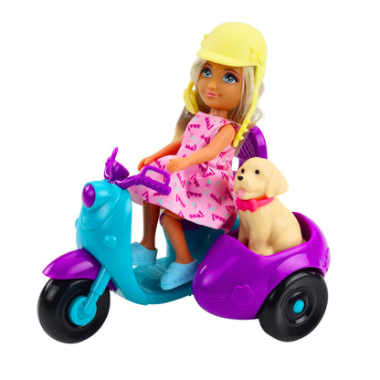 Mini Boneca Ankiki em Trotinete com Cão