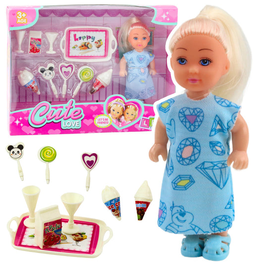 Mini Boneca Sweet Accessories Vestido Azul