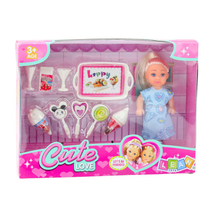 Mini Boneca Sweet Accessories Vestido Azul