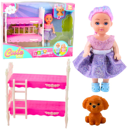 Mini Boneca com Beliche e Cão