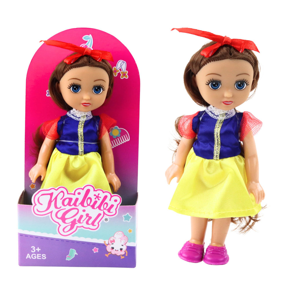 Mini Boneca Princesa com Coroa Vestido Decorado 17cm (1 unidade, sortido)