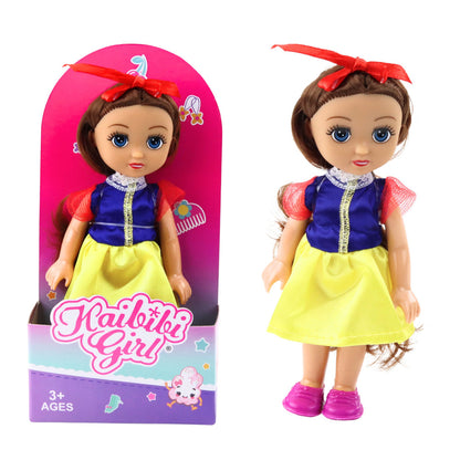 Mini Boneca Princesa com Coroa Vestido Decorado 17cm (1 unidade, sortido)