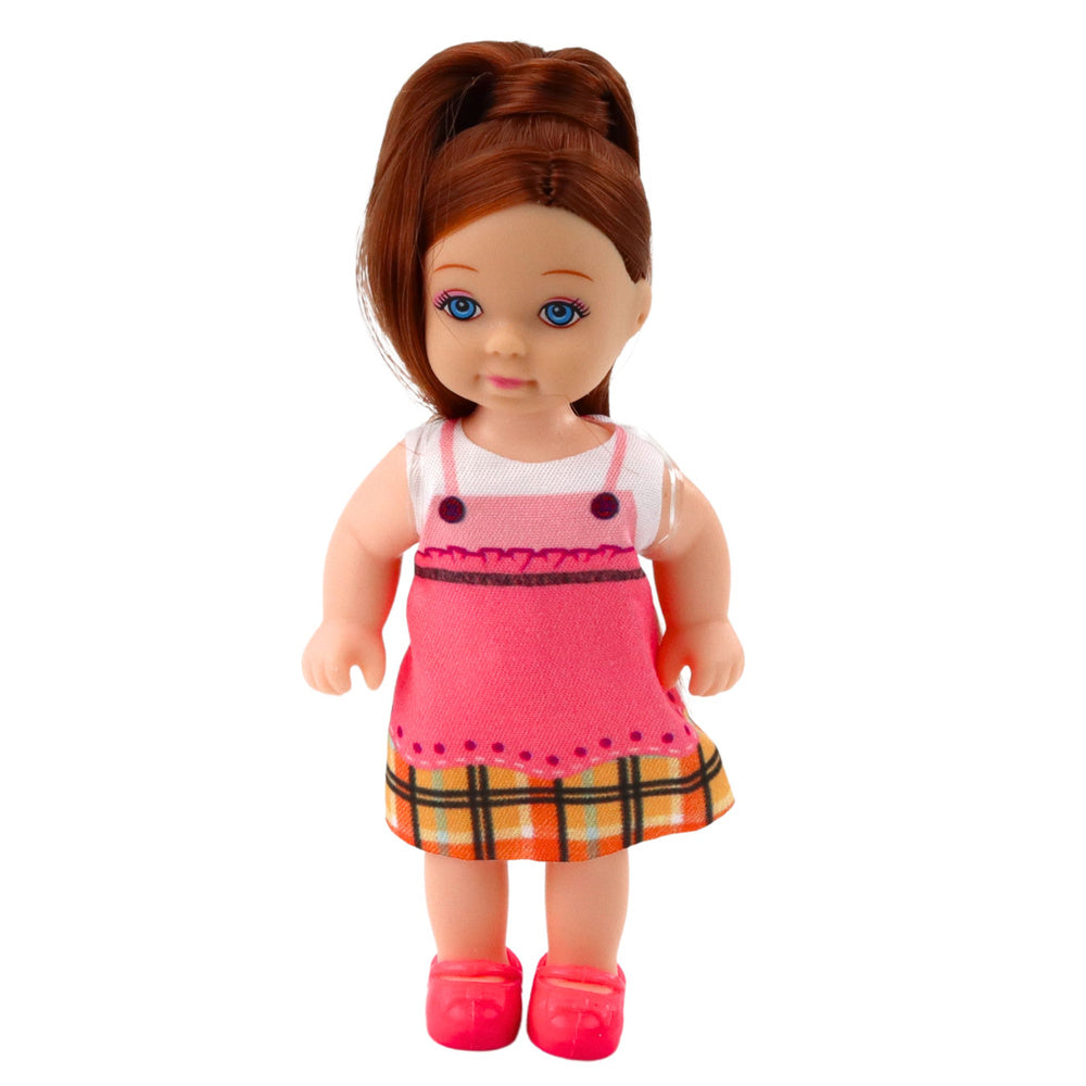 Mini Boneca com 2 Cachorrinhos Cama Taça e Biberão