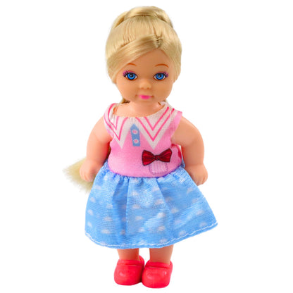 Mini Boneca com 2 Cães Cama e Taça