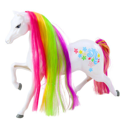 Cavalo de Fadas Grande Arco-Íris Branco