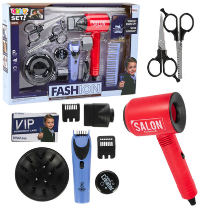 Conjunto Cabeleireiro Menino com Máquina Secador Pentes