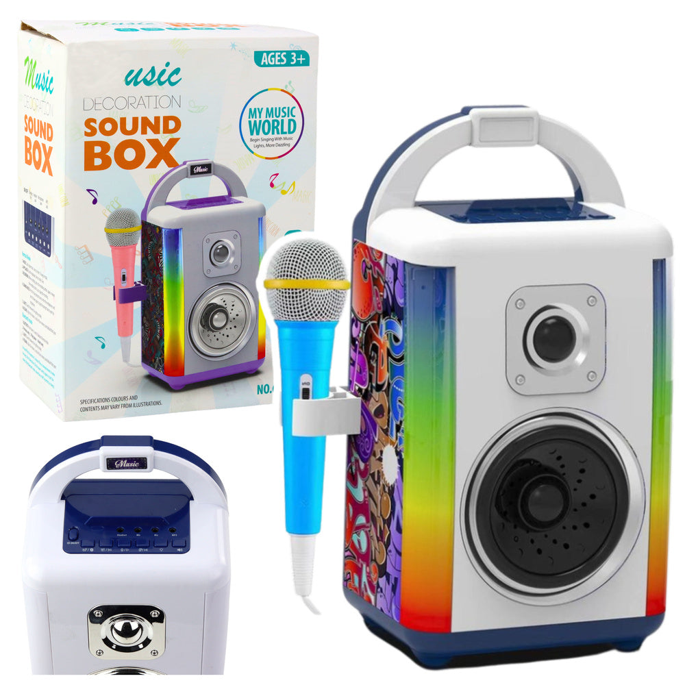 Coluna Karaoke com Microfone Bluetooth MP3 Gravação LED