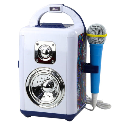 Coluna Karaoke com Microfone Bluetooth MP3 Gravação LED