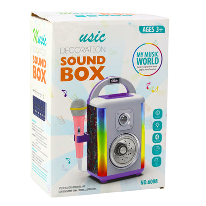Coluna Karaoke com Microfone Bluetooth MP3 Gravação LED