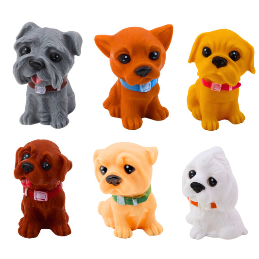 Conjunto 6 Figuras Cães Fofos 8cm