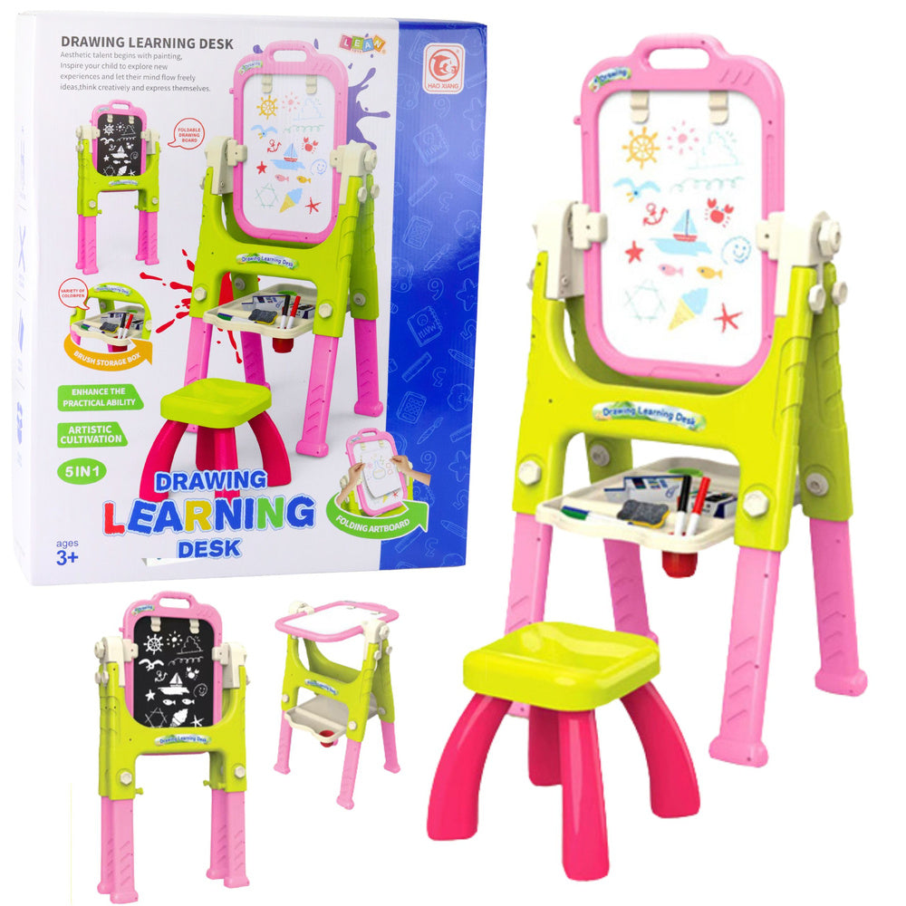 Quadro Educativo 5 em 1 com Cadeira Rosa