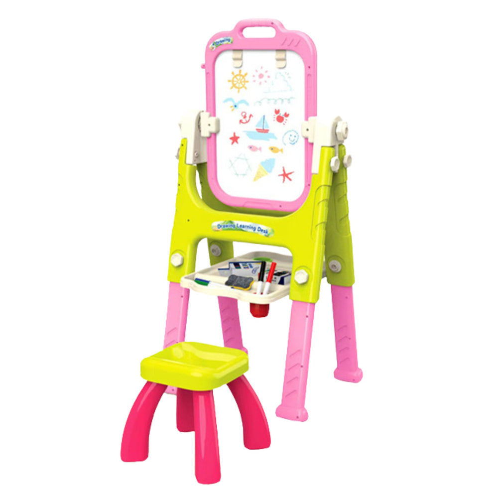 Quadro Educativo 5 em 1 com Cadeira Rosa